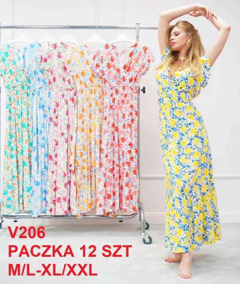 Sukienki damskie Roz M/L-XL-2XL, Mix Kolor .Paczka 12 szt